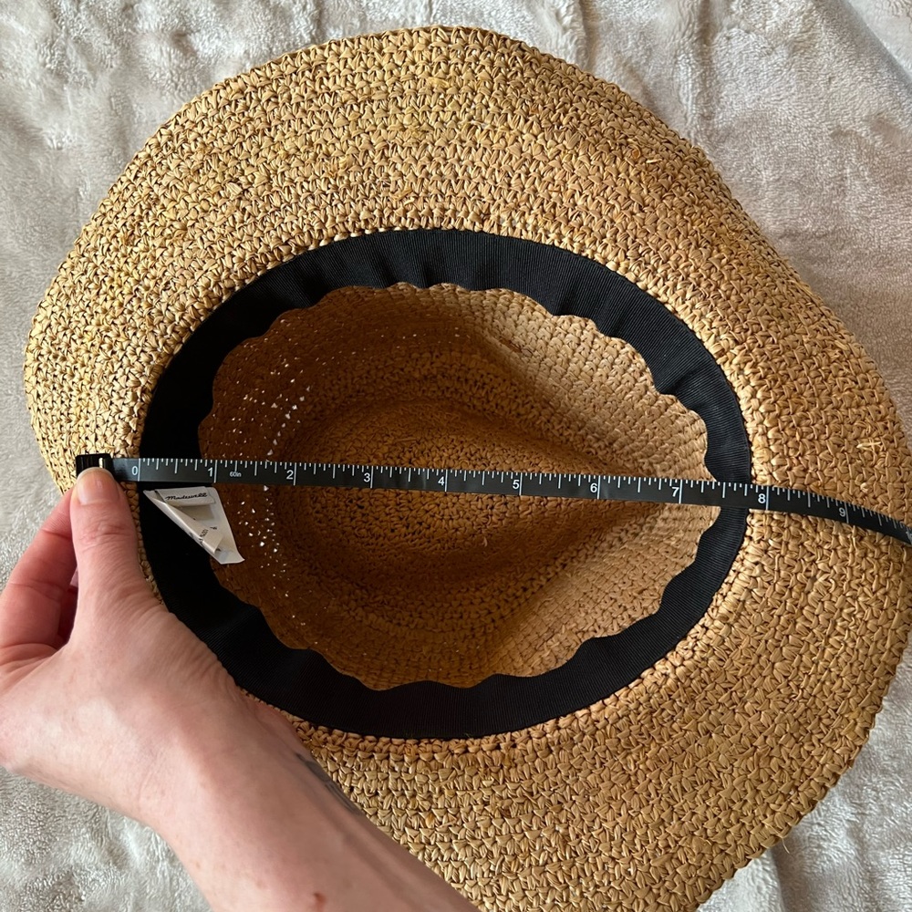 Madewell straw/raffia sun hat w pom pom detail - Picture 10 of 11